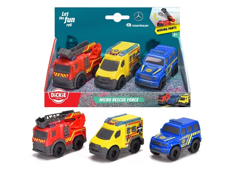  Bộ 3 Đồ Chơi Xe Cứu Hộ DICKIE TOYS Micro Rescue Force 203712029 