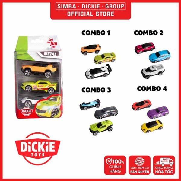  Bộ 3 Đồ Chơi Xe Mô Hình DICKIE TOYS Die-cast Vehicles 3 Pack 203331000 - Simba Toys Vietnam 