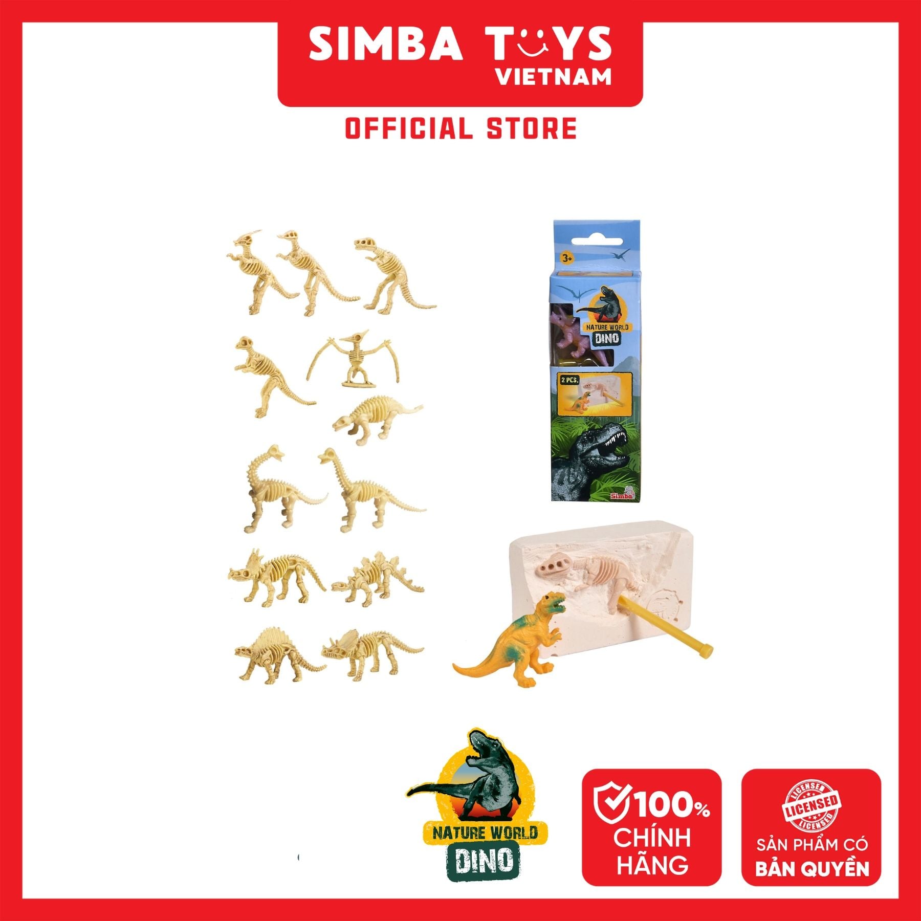  104342402 Đồ Chơi Khủng Long NATURE WORLD Dinosaur hóa thạch 