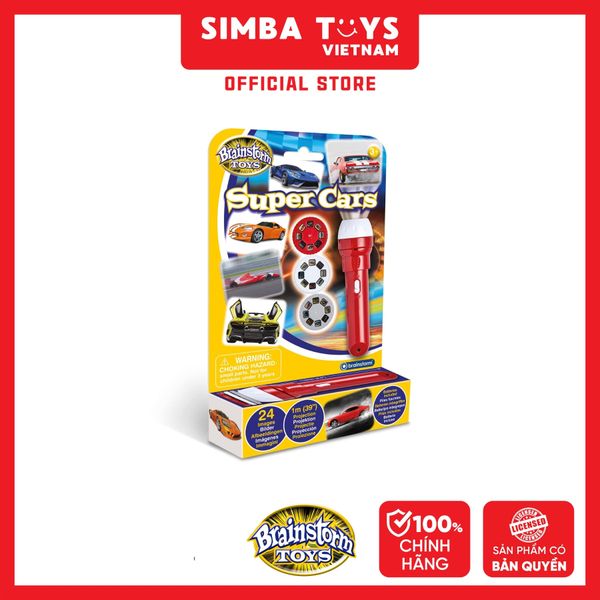  Đồ Chơi Đèn Pin Flashlight BRAINSTORM TOYS Super Cars Torch and Projector E2047 