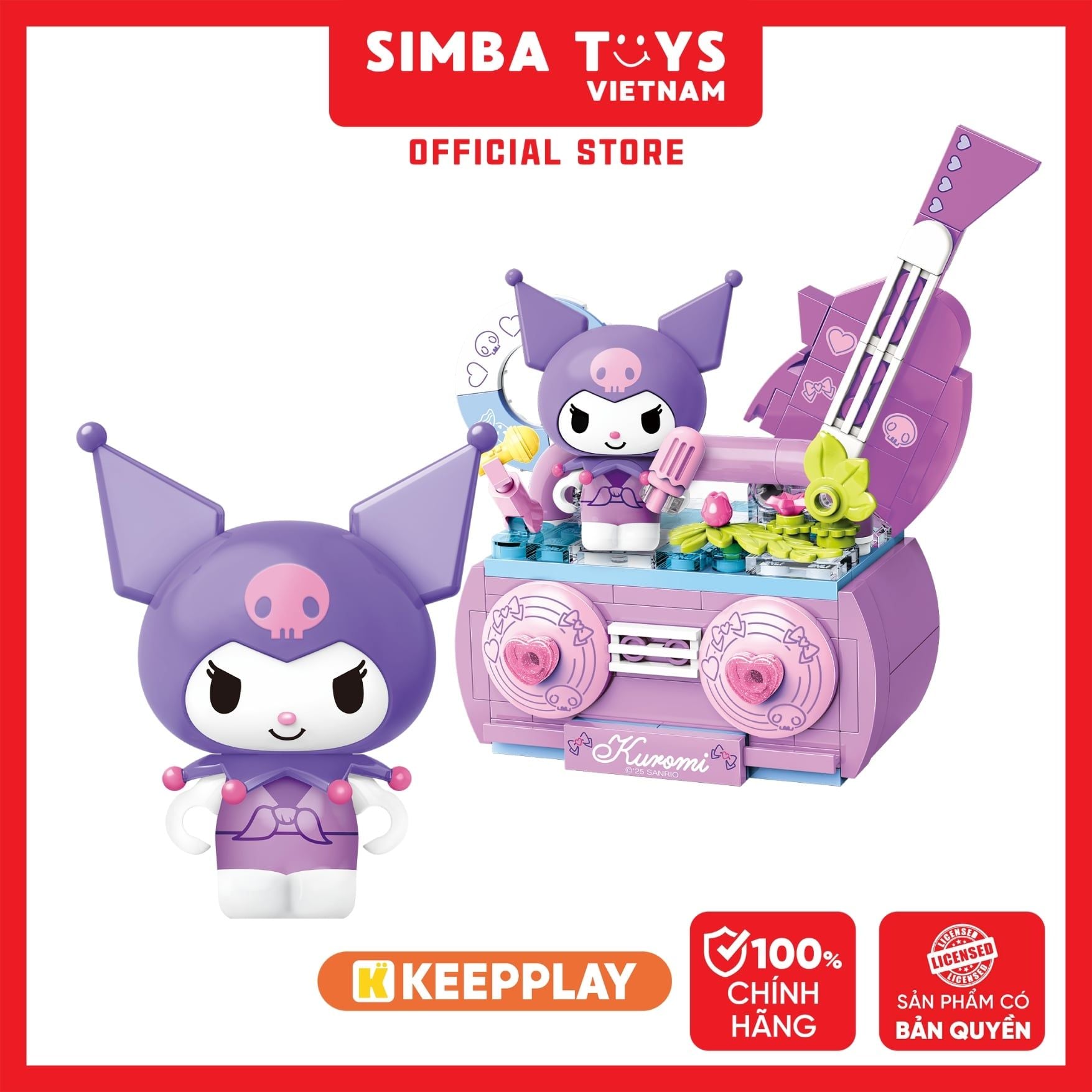 Đồ Chơi Lắp Ráp KEEPPLAY Sanrio Kuromi Vintage Radio K20874 - Simba Toys Vietnam 