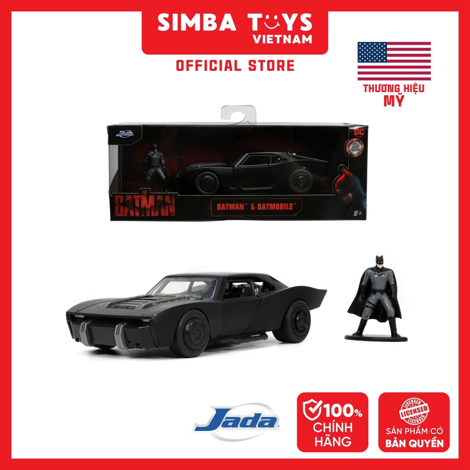  Đồ Chơi Xe Mô Hình JADA TOYS DC Comics Batman 2022 Batmobile & Batman Figure 1:32 32042 - Simba Toys Vietnam 