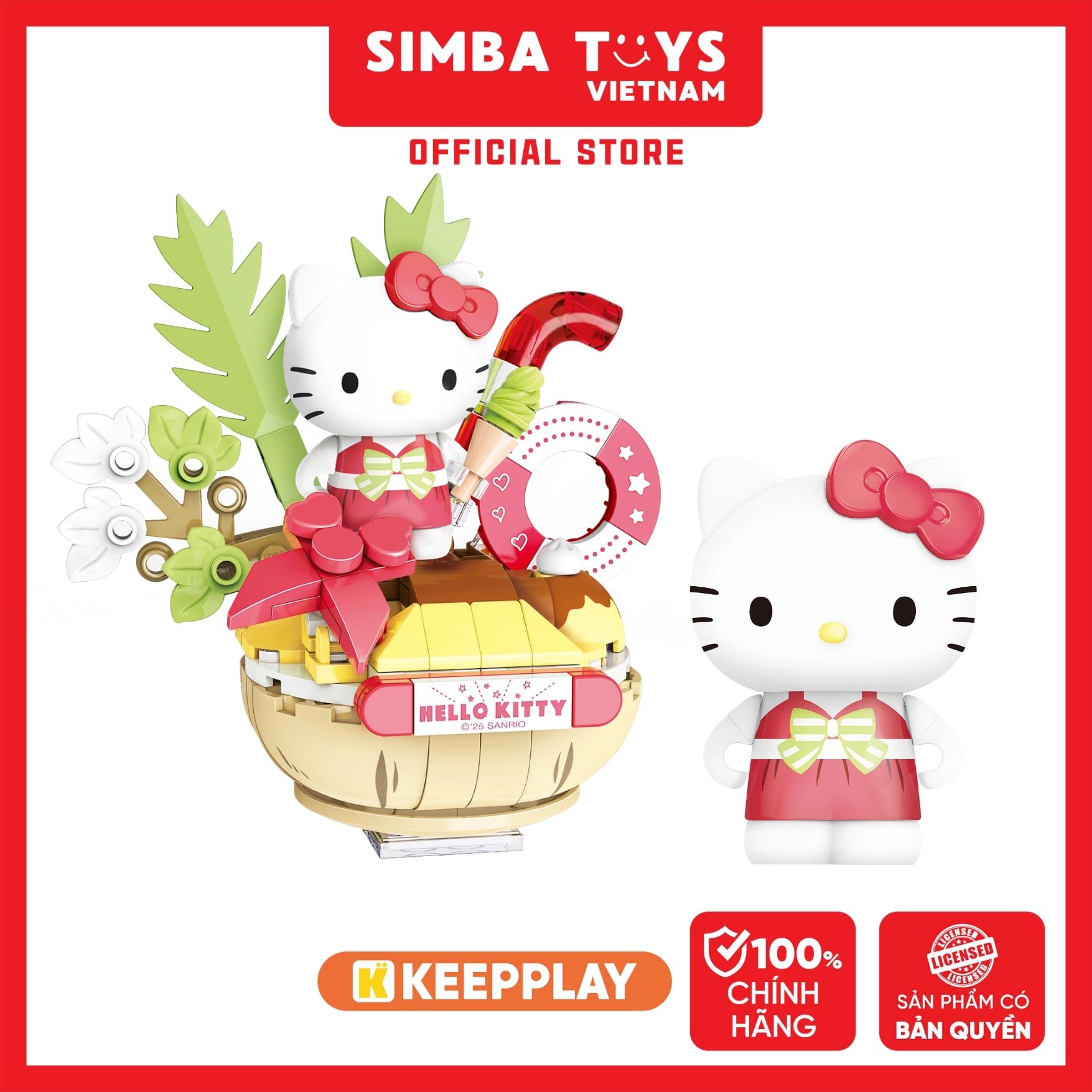  Đồ Chơi Lắp Ráp KEEPPLAY Sanrio Hello Kitty Coconut Pudding K20871 - Simba Toys Vietnam 
