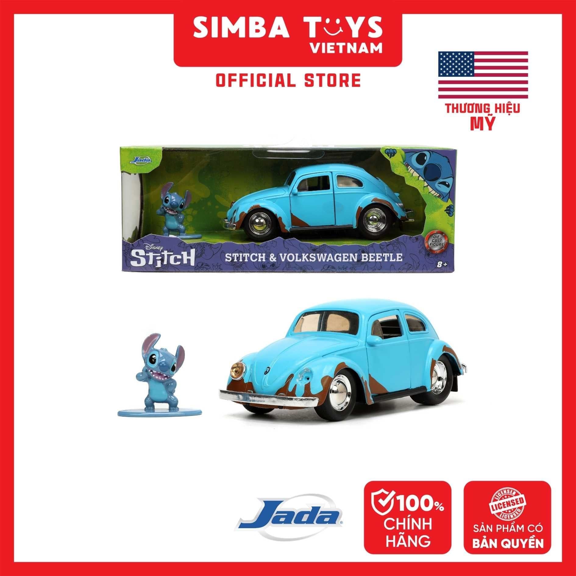  Đồ Chơi Xe Mô Hình JADA TOYS Disney Volkswagen Beetle & Stitch Figure 1:32 33251 - Simba Toys Vietnam 