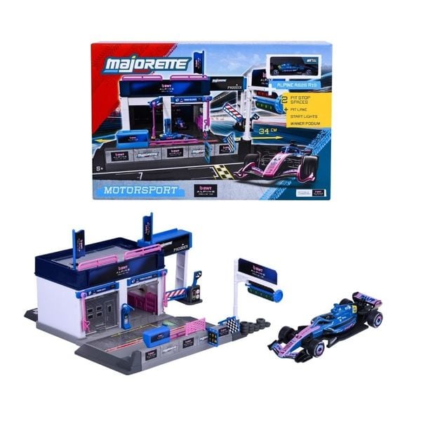  8502106001 Đồ Chơi Xe Mô Hình MAJORETTE Motorsport Alpine Pit Stop + 1 Vehicle 