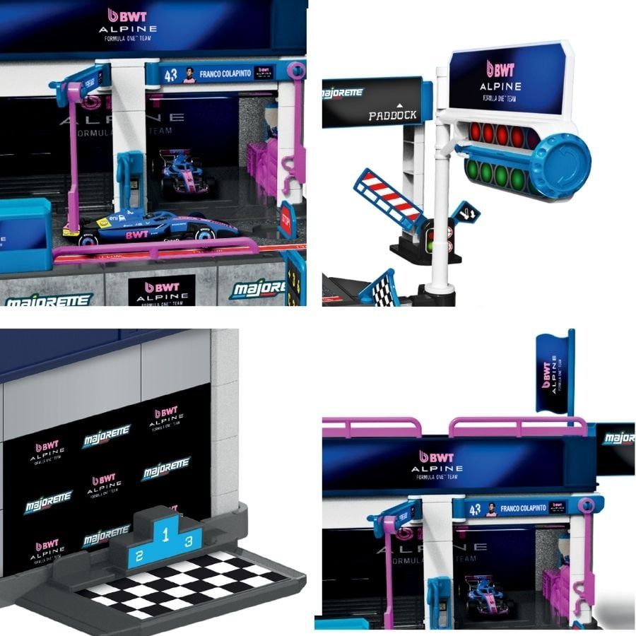  8502106001 Đồ Chơi Xe Mô Hình MAJORETTE Motorsport Alpine Pit Stop + 1 Vehicle 