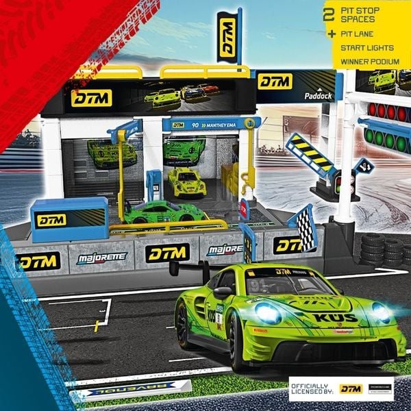  8502106002 Đồ Chơi Xe Mô Hình MAJORETTE Motorsport DTM Pit Stop + 1 Vehicle 