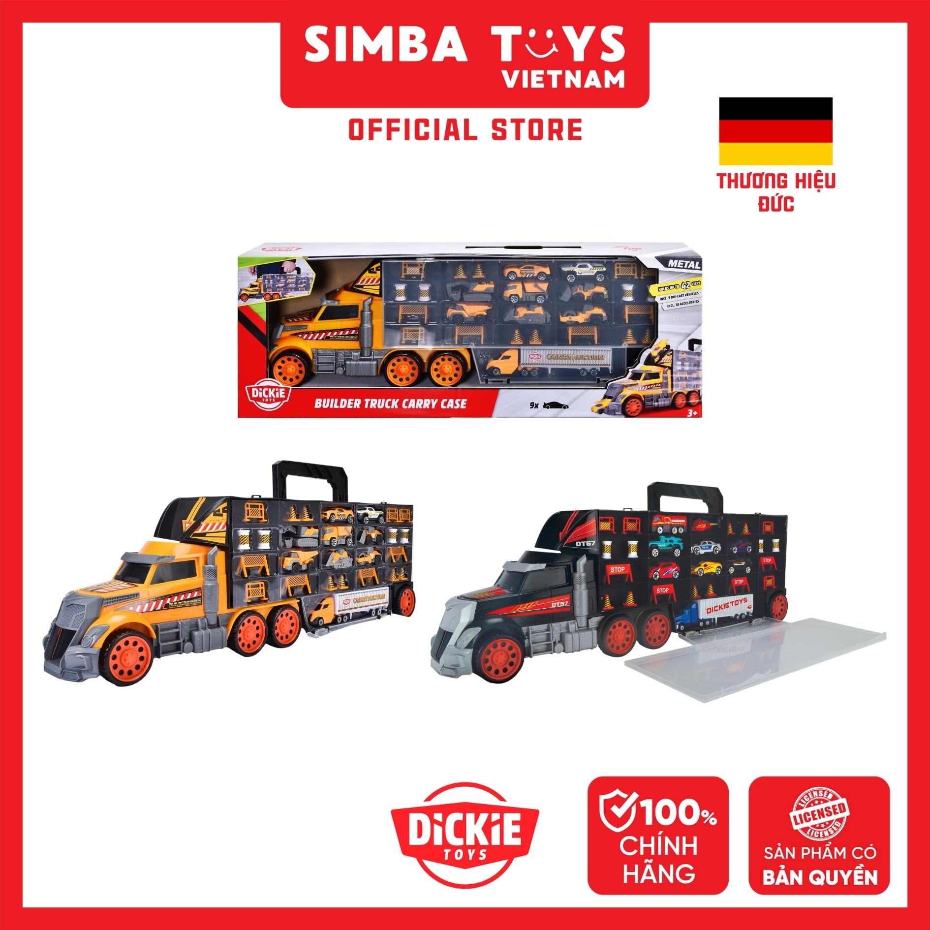 Bộ Đồ Chơi Xe Tải Hộp Đựng DICKIE TOYS Truck Carry Case - Simba Toys Vietnam 