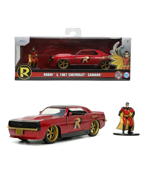  Đồ Chơi Xe Mô Hình JADA TOYS DC Comics Batman 1969 Chevrolet Camaro & Robin Figure 1:32 Diecast Toys 33088 