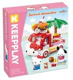  Đồ Chơi Lắp Ráp KEEPPLEY Sanrio Hello Kitty & Pochacco's Fast Street Food Truck Building Blocks K20848 