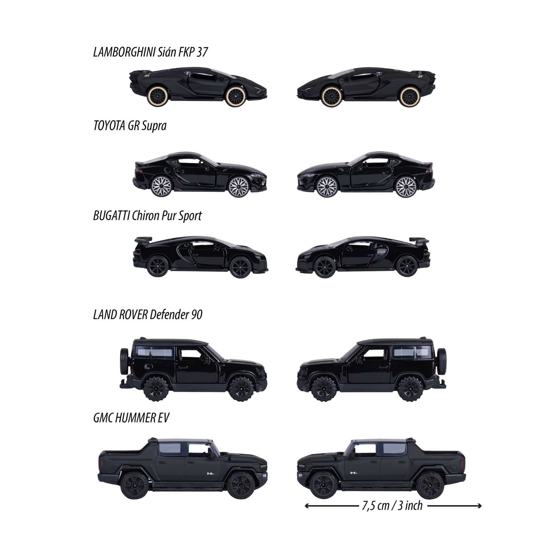  Bộ 5 Đồ Chơi Xe Mô Hình MAJORETTE Black Edition 5 Pieces Giftpack 8502005000 1:64 Diecast - Simba Toys Vietnam 