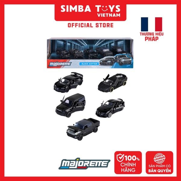  Bộ 5 Đồ Chơi Xe Mô Hình MAJORETTE Black Edition 5 Pieces Giftpack 8502005000 1:64 Diecast - Simba Toys Vietnam 