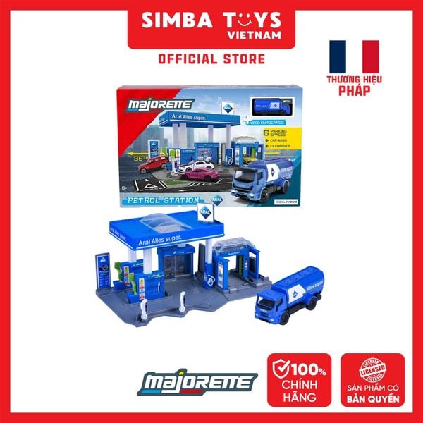  Bộ Đồ Chơi Mô Hình Trạm Xăng MAJORETTE Petrol Station Aral + 1 Vehicle 8502006000 1:64 Diecast - Simba Toys Vietnam 