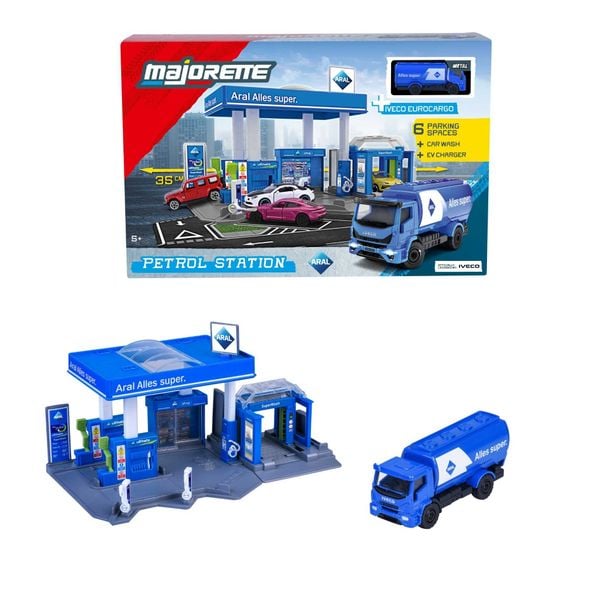  Bộ Đồ Chơi Mô Hình Trạm Xăng MAJORETTE Petrol Station Aral + 1 Vehicle 8502006000 1:64 Diecast - Simba Toys Vietnam 