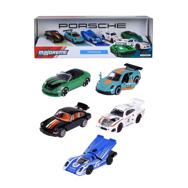  Bộ 5 Đồ Chơi Xe Mô Hình MAJORETTE Porsche 5 Pieces Giftpack 8502105002 1:64 Diecast - Simba Toys Vietnam 
