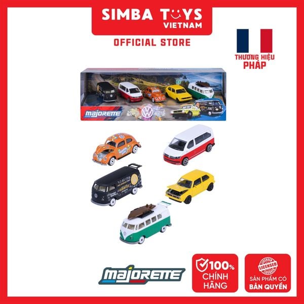  Bộ 5 Đồ Chơi Xe Mô Hình MAJORETTE Volkswagen 5 Pieces Giftpack 8502105006NET - Simba Toys Vietnam 