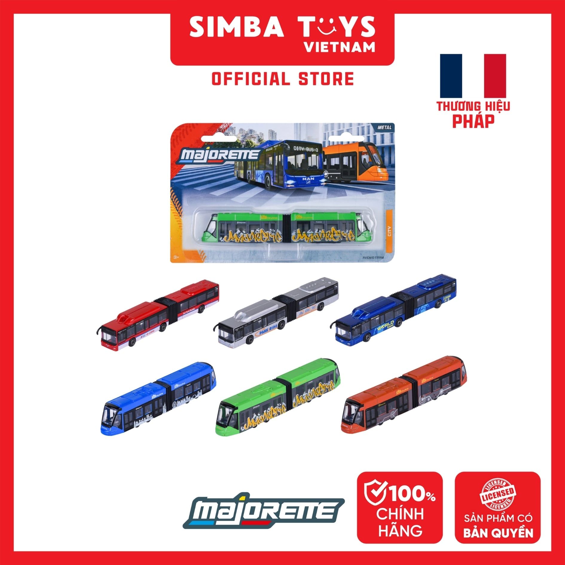  Đồ Chơi Xe Mô Hình MAJORETTE City Bus MAN + Avenio Tram 8503003001 - Simba Toys Vietnam 
