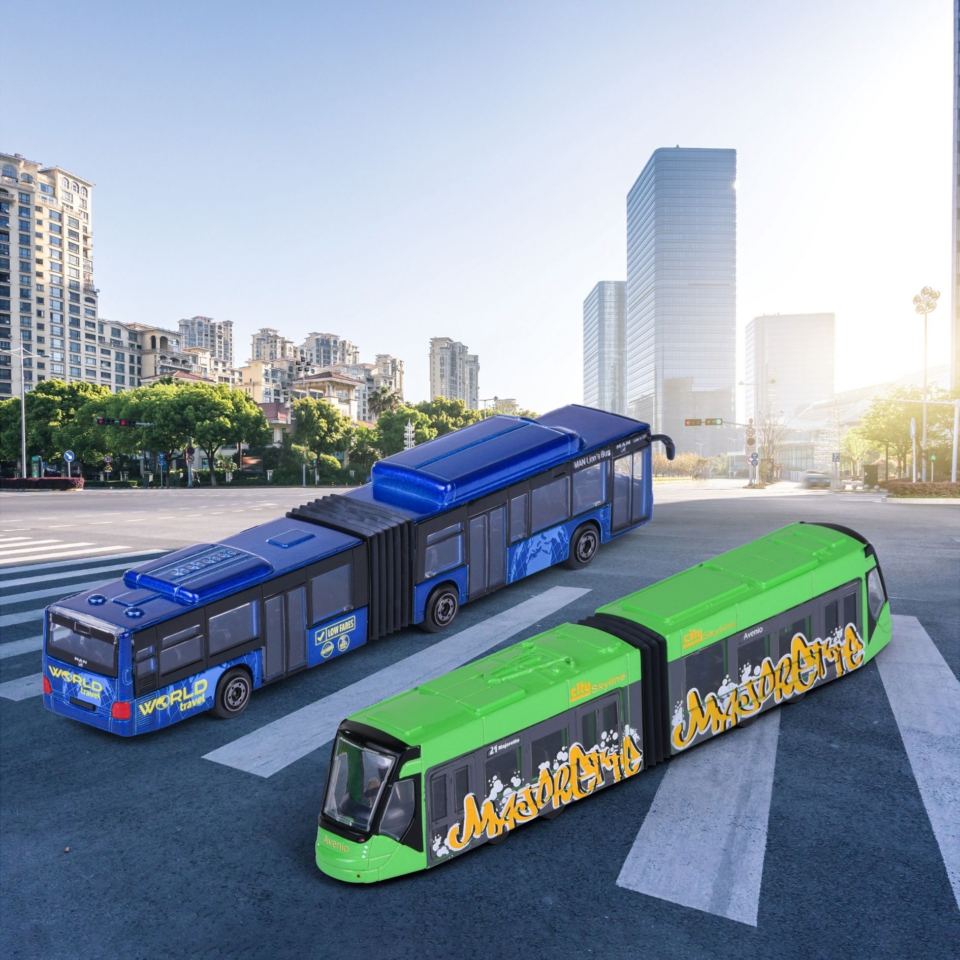  Đồ Chơi Xe Mô Hình MAJORETTE City Bus MAN + Avenio Tram 8503003001 - Simba Toys Vietnam 