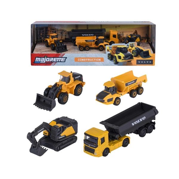  Bộ 4 Đồ Chơi Xe Mô Hình MAJORETTE Volvo Construction 4 Pieces Giftpack 8503105000 1:64 Diecast Model Car - Simba Toys Vietnam 