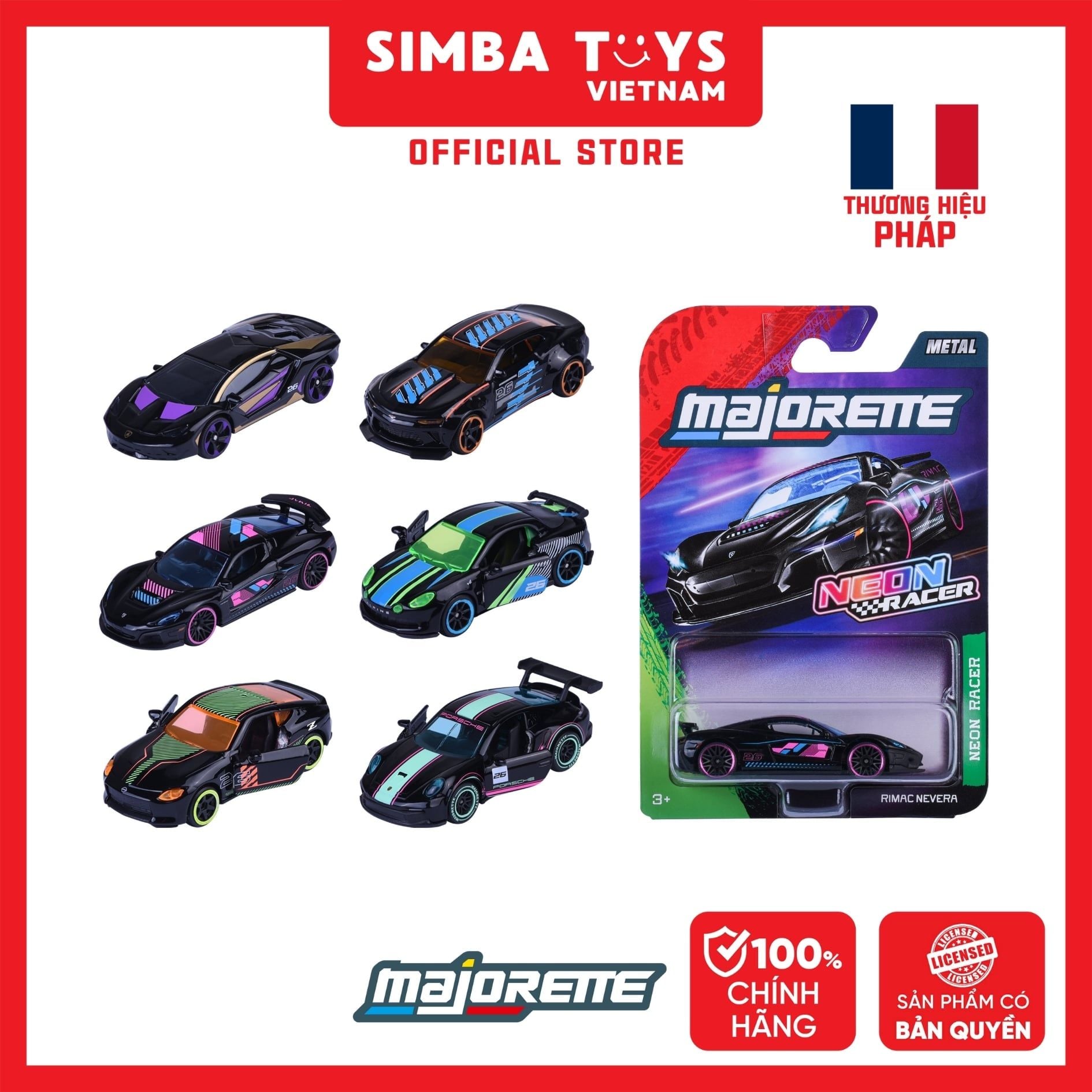  Đồ Chơi Xe Mô Hình MAJORETTE Neon Racer Premium Cars 8504100003 - Simba Toys Vietnam 