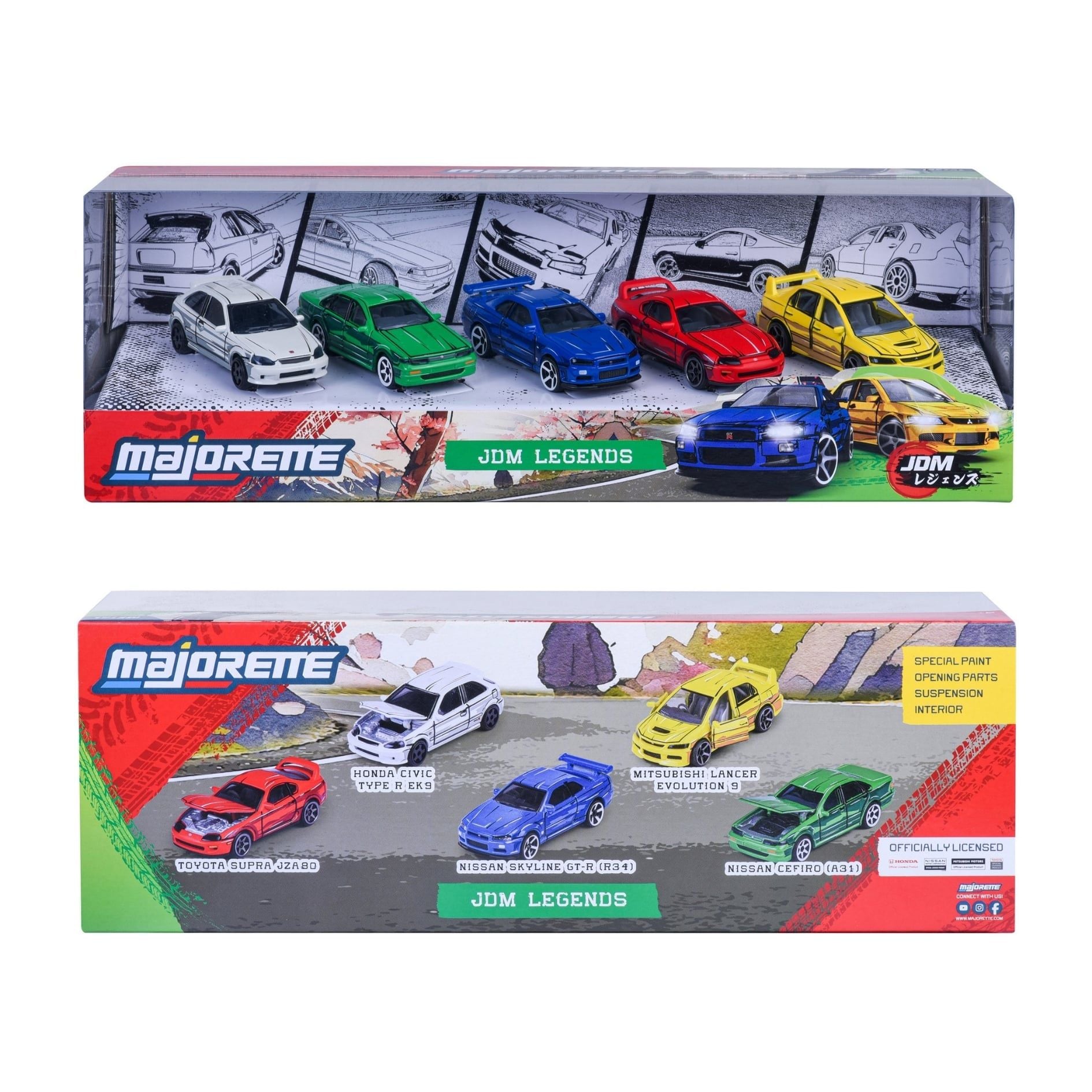  Bộ 5 Đồ Chơi Xe Mô Hình MAJORETTE JDM Legends Anime 5 Pieces Giftpack 8504105000 - Simba Toys Vietnam 