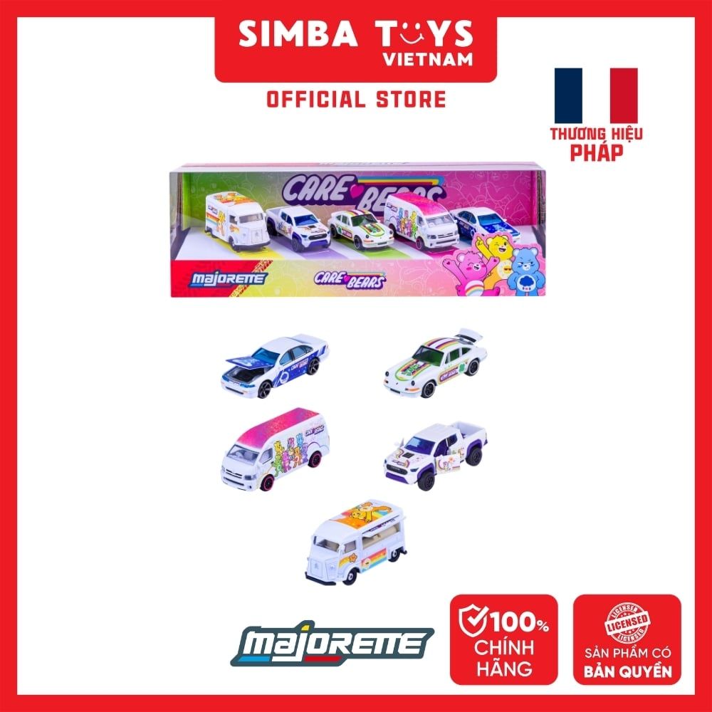  Bộ 5 Đồ Chơi Xe Mô Hình MAJORETTE Care Bears 5 Pieces Giftpack 8504105005 - Simba Toys Vietnam 