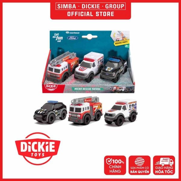  Bộ 3 Đồ Chơi Xe Cứu Hộ DICKIE TOYS Micro Rescue Patrol 203712031 - Simba Toys Vietnam 