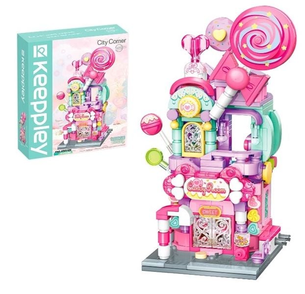  Đồ Chơi Lắp Ráp KEEPPLEY City Corner Sky Candy Shop Building Blocks K28012 