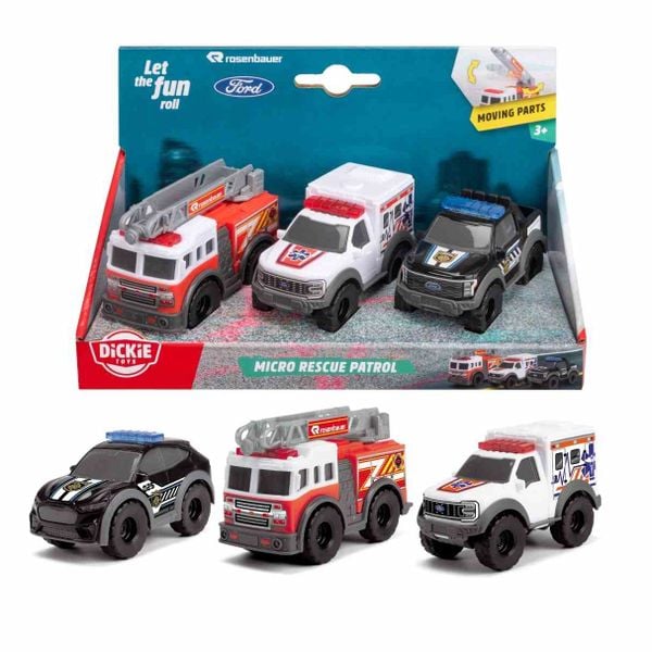  Bộ 3 Đồ Chơi Xe Cứu Hộ DICKIE TOYS Micro Rescue Patrol 203712031 - Simba Toys Vietnam 