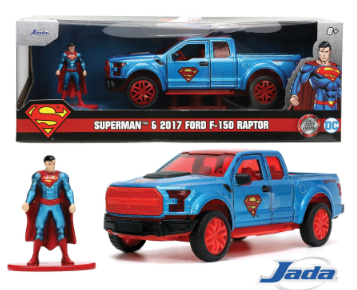  Đồ Chơi Xe Mô Hình JADA TOYS DC Comics Superman Figure & 2017 Ford F-150 Raptor 1:32 Diecast Toys 33092 