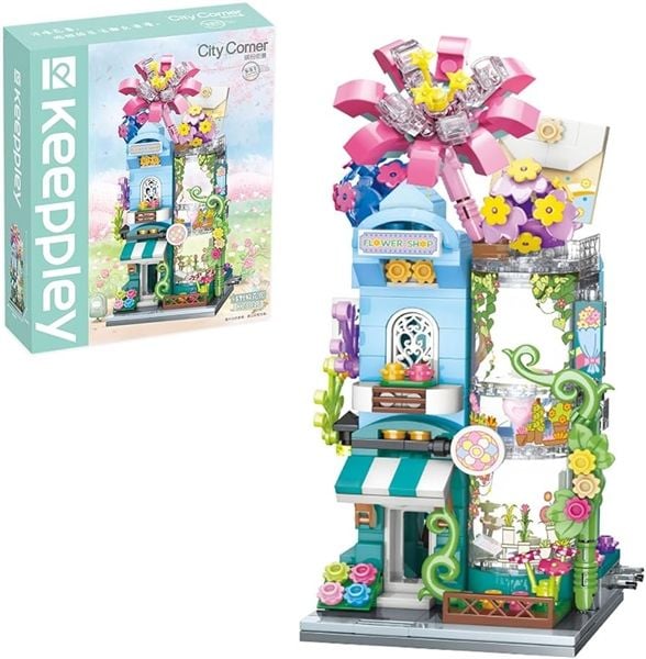  Đồ Chơi Lắp Ráp KEEPPLEY City Corner Greenness Flower Store Building Blocks K28016 