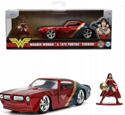  Đồ Chơi Xe Mô Hình JADA TOYS DC Comics Wonder Woman Figure & 1972 Pontiac Firebird 1:32 Diecast Toys 33089 