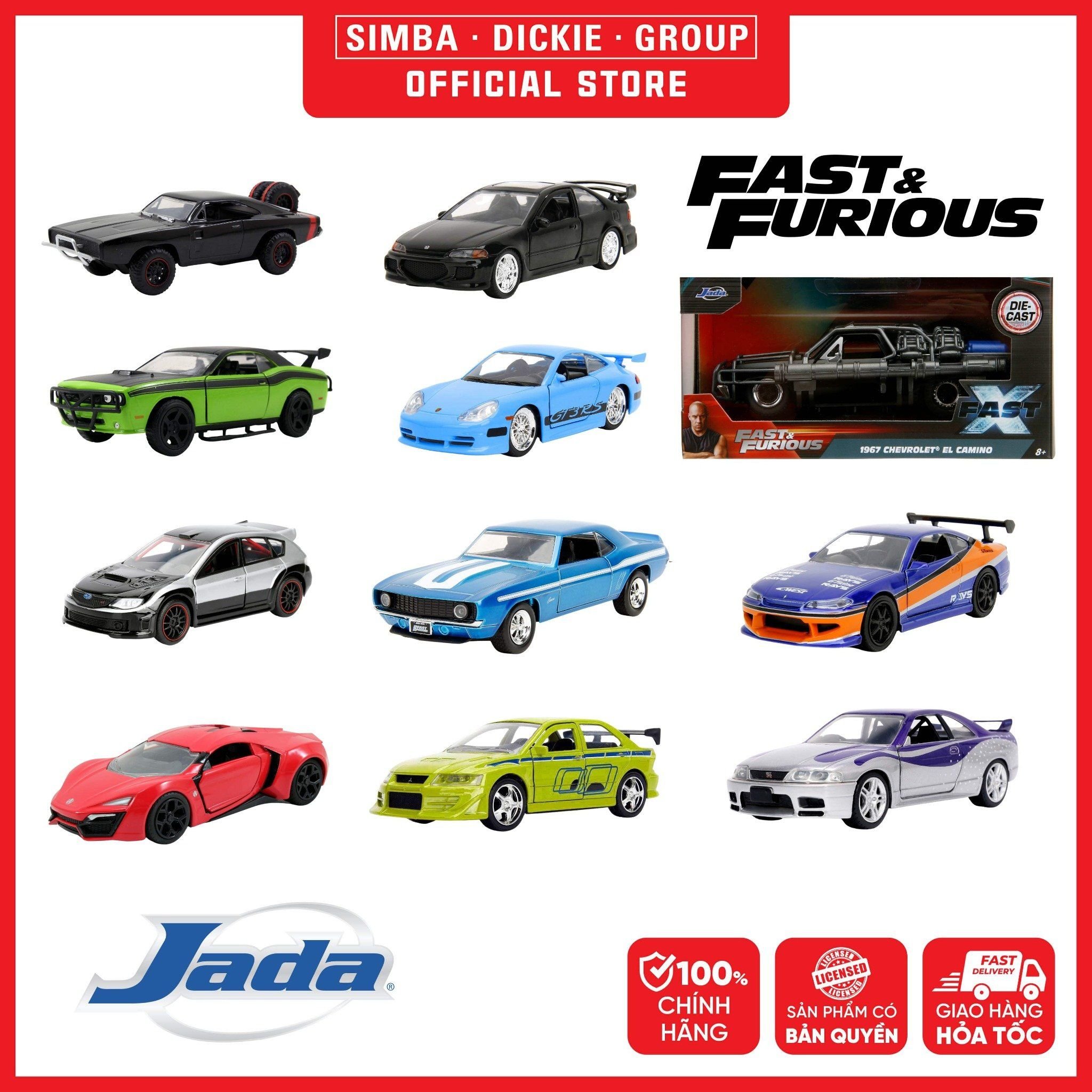  [CHỌN MẪU] Đồ Chơi Xe Mô Hình JADA TOYS Fast&Furious 1:32 Scale - Simba Toys Vietnam 