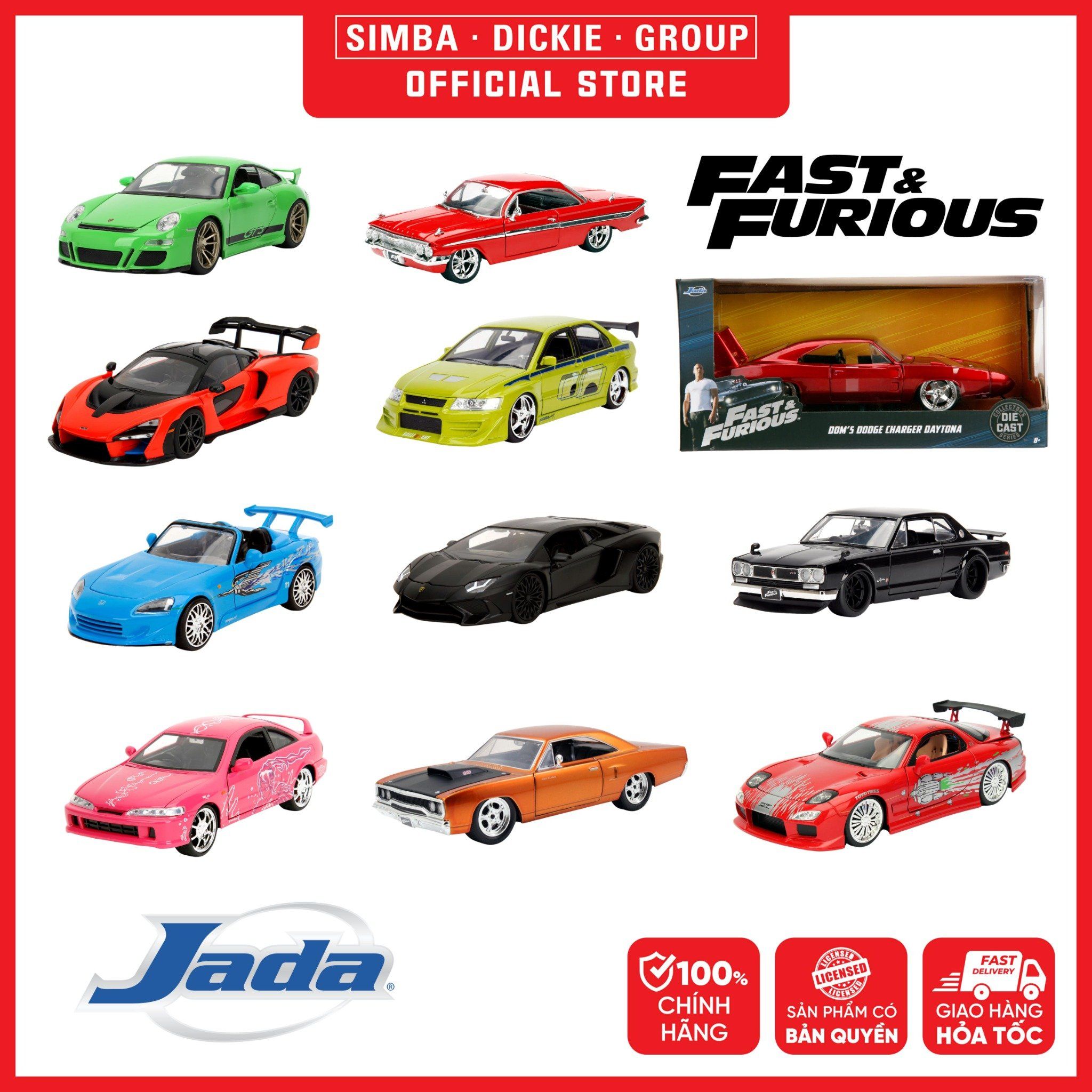  [CHỌN MẪU] Đồ Chơi Xe Mô Hình JADA TOYS Fast&Furious 1:24 Scale - Simba Toys Vietnam 