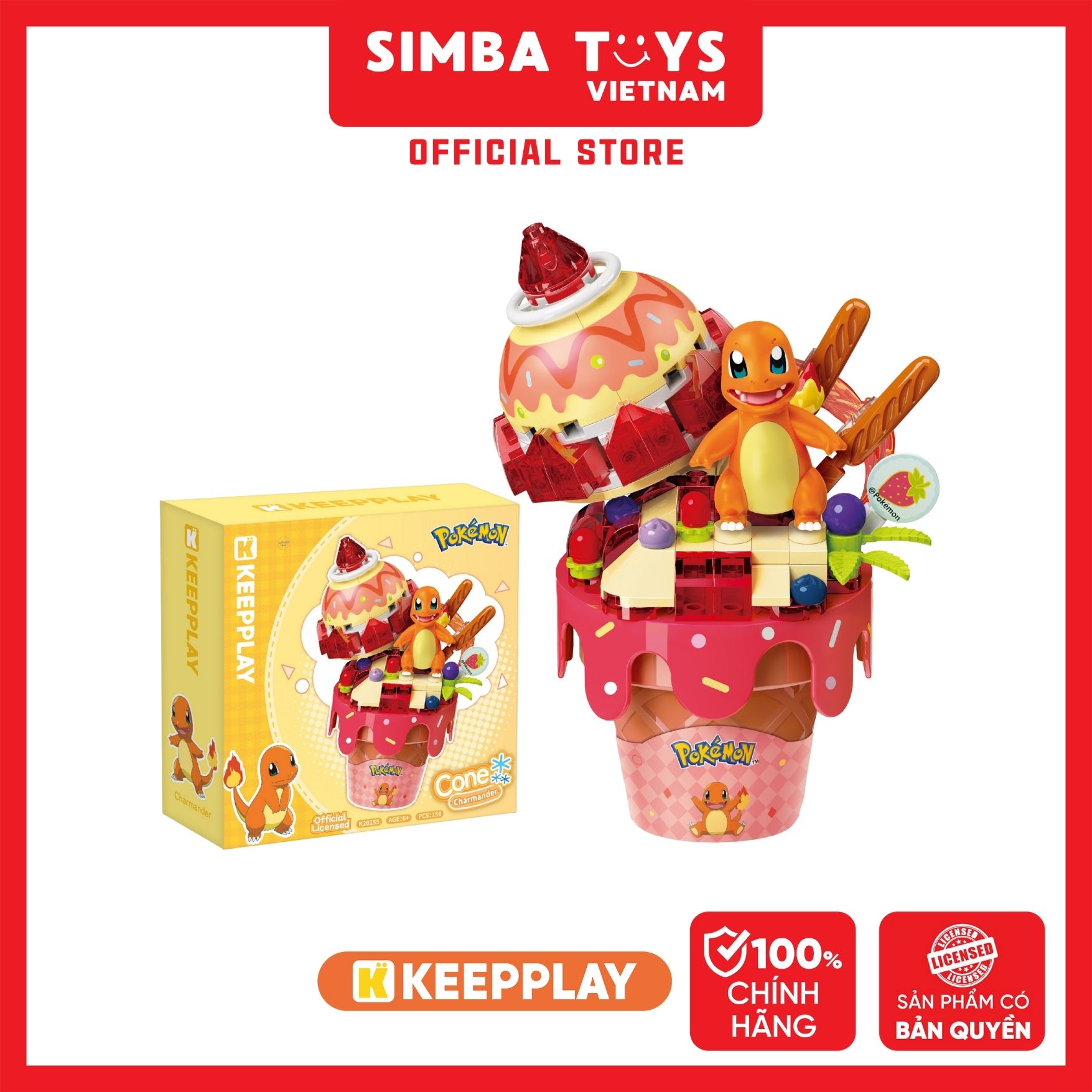  Đồ Chơi Lắp Ráp KEEPPLAY Pokemon Cone Charmander K20255 - Simba Toys Vietnam 