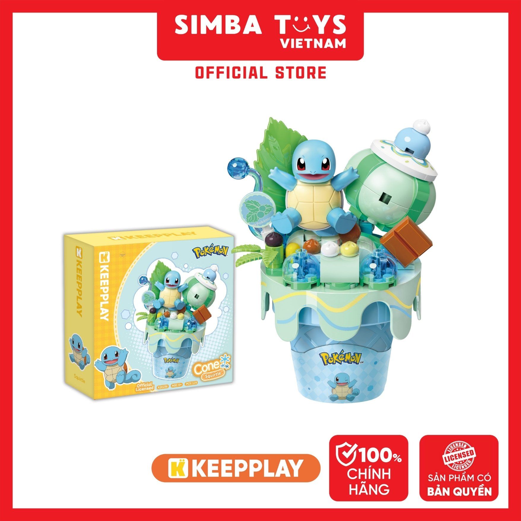  Đồ Chơi Lắp Ráp KEEPPLAY Pokemon Cone Squirtle K20256 - Simba Toys Vietnam 