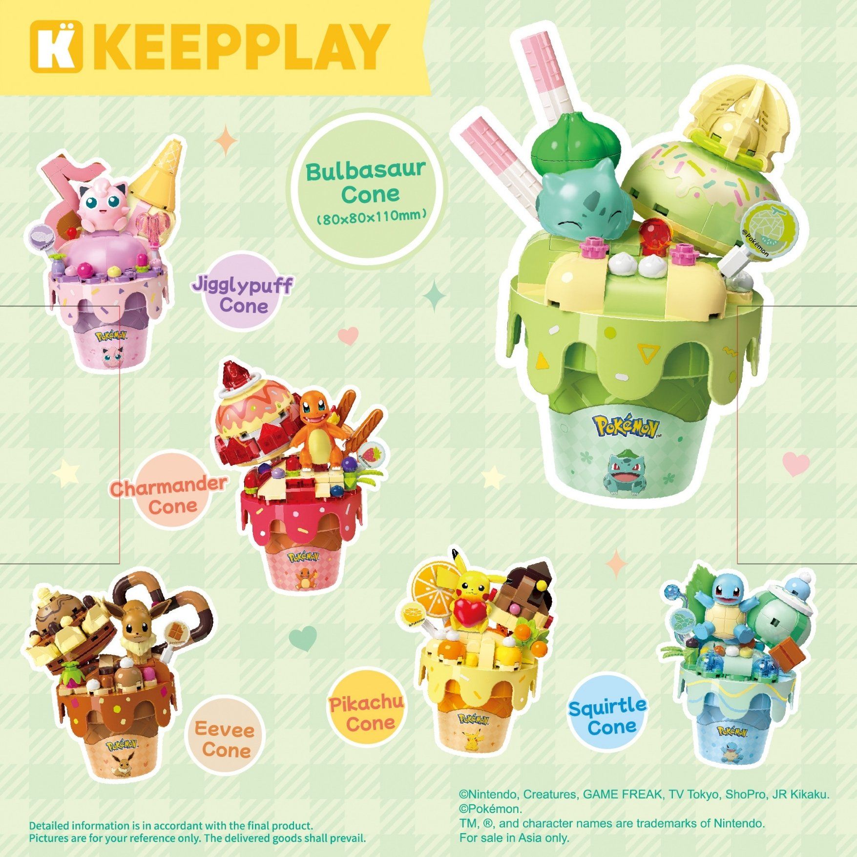 Đồ Chơi Lắp Ráp KEEPPLAY Pokemon Cone Bulbasaur K20257 - Simba Toys Vietnam 