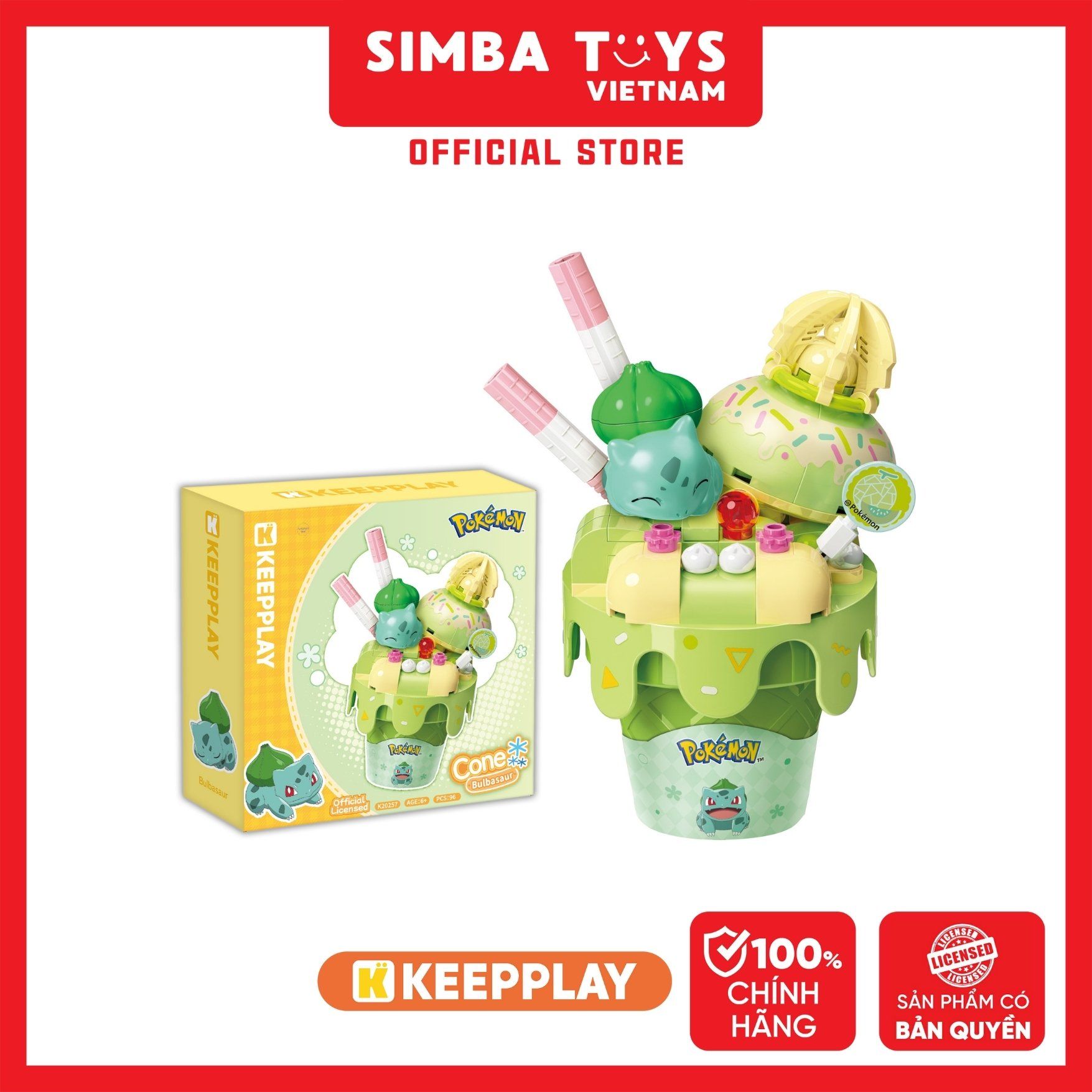 Đồ Chơi Lắp Ráp KEEPPLAY Pokemon Cone Bulbasaur K20257 - Simba Toys Vietnam 