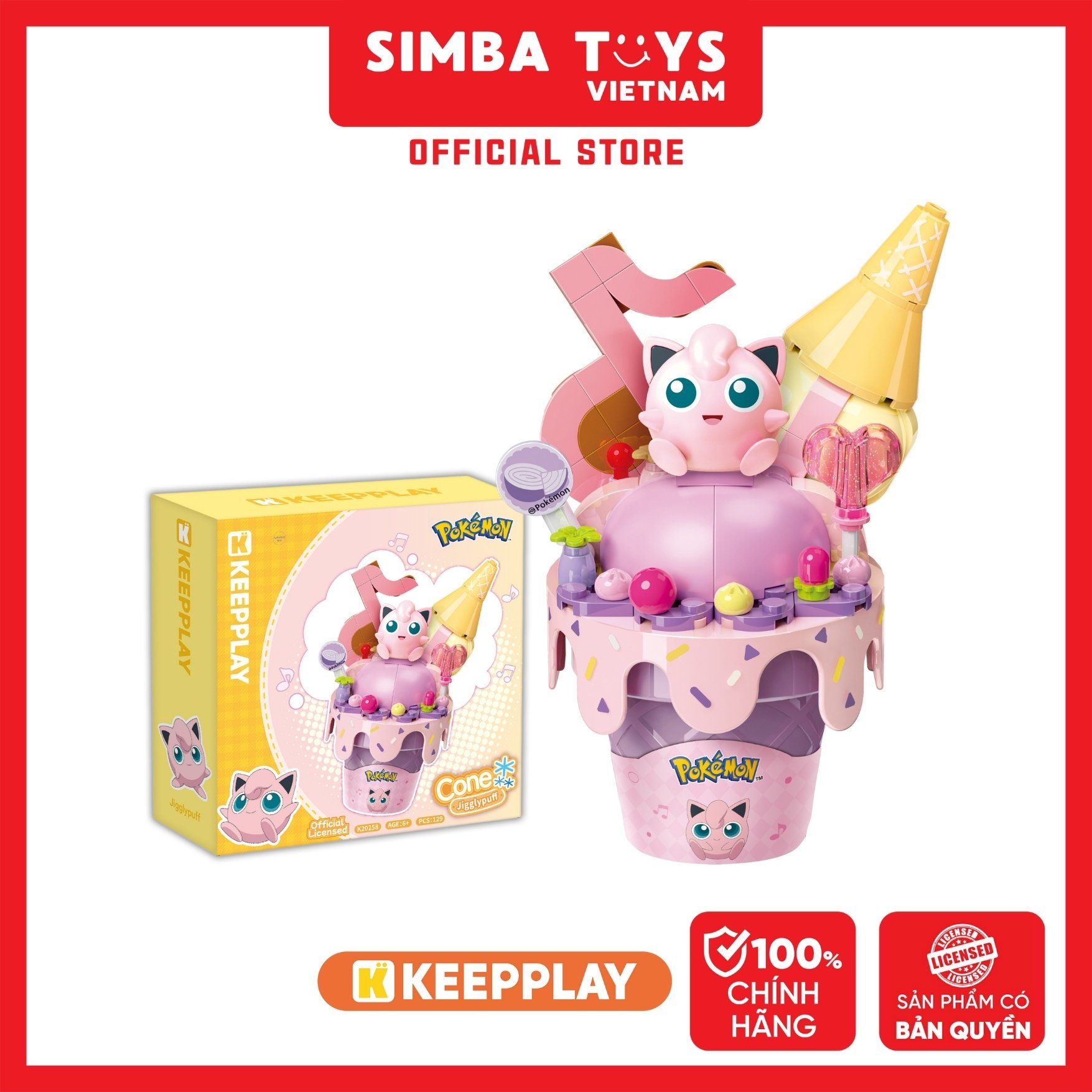  Đồ Chơi Lắp Ráp KEEPPLAY Pokemon Cone Jigglypuff K20258 - Simba Toys Vietnam 