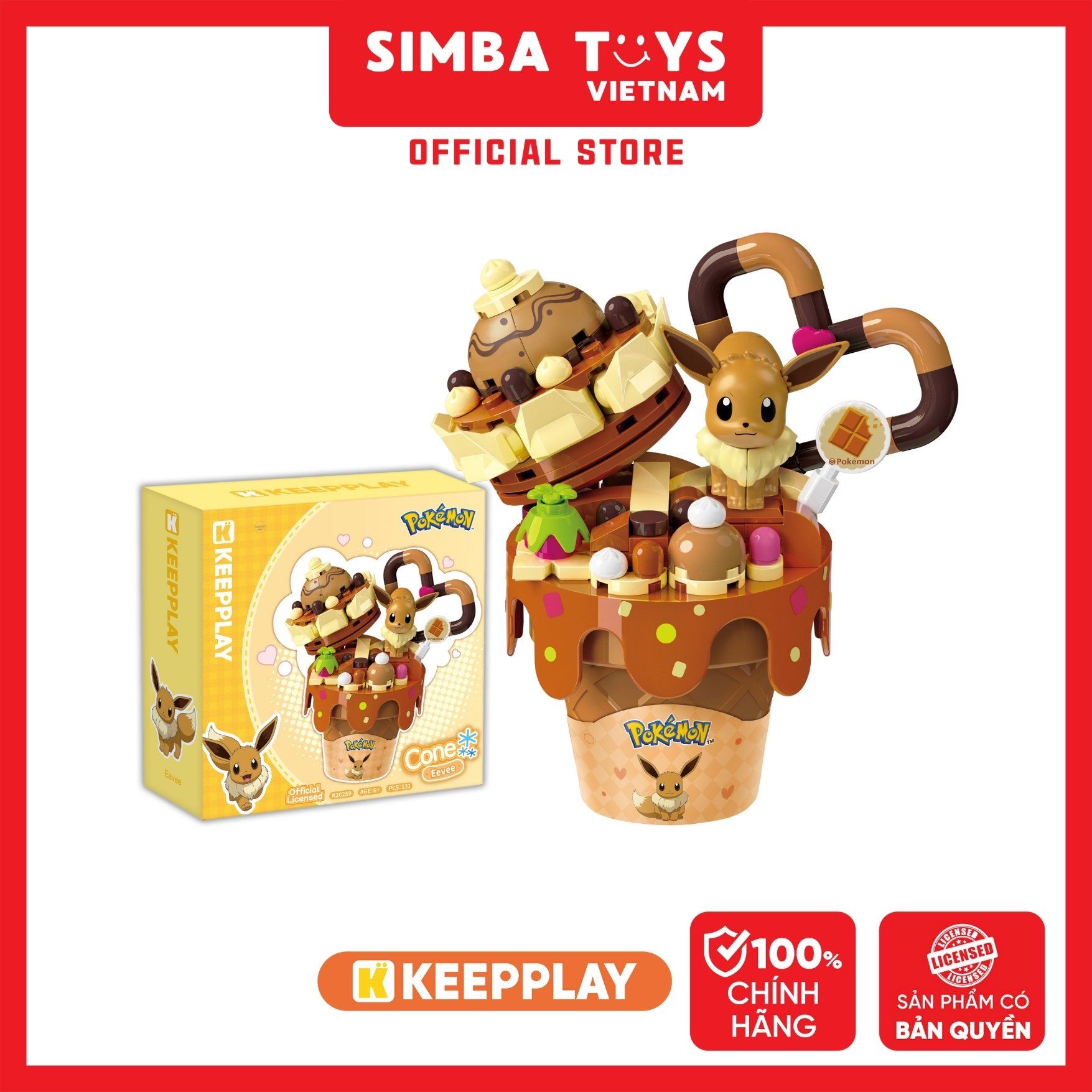  Đồ Chơi Lắp Ráp KEEPPLAY Pokemon Cone Eevee K20259 - Simba Toys Vietnam 