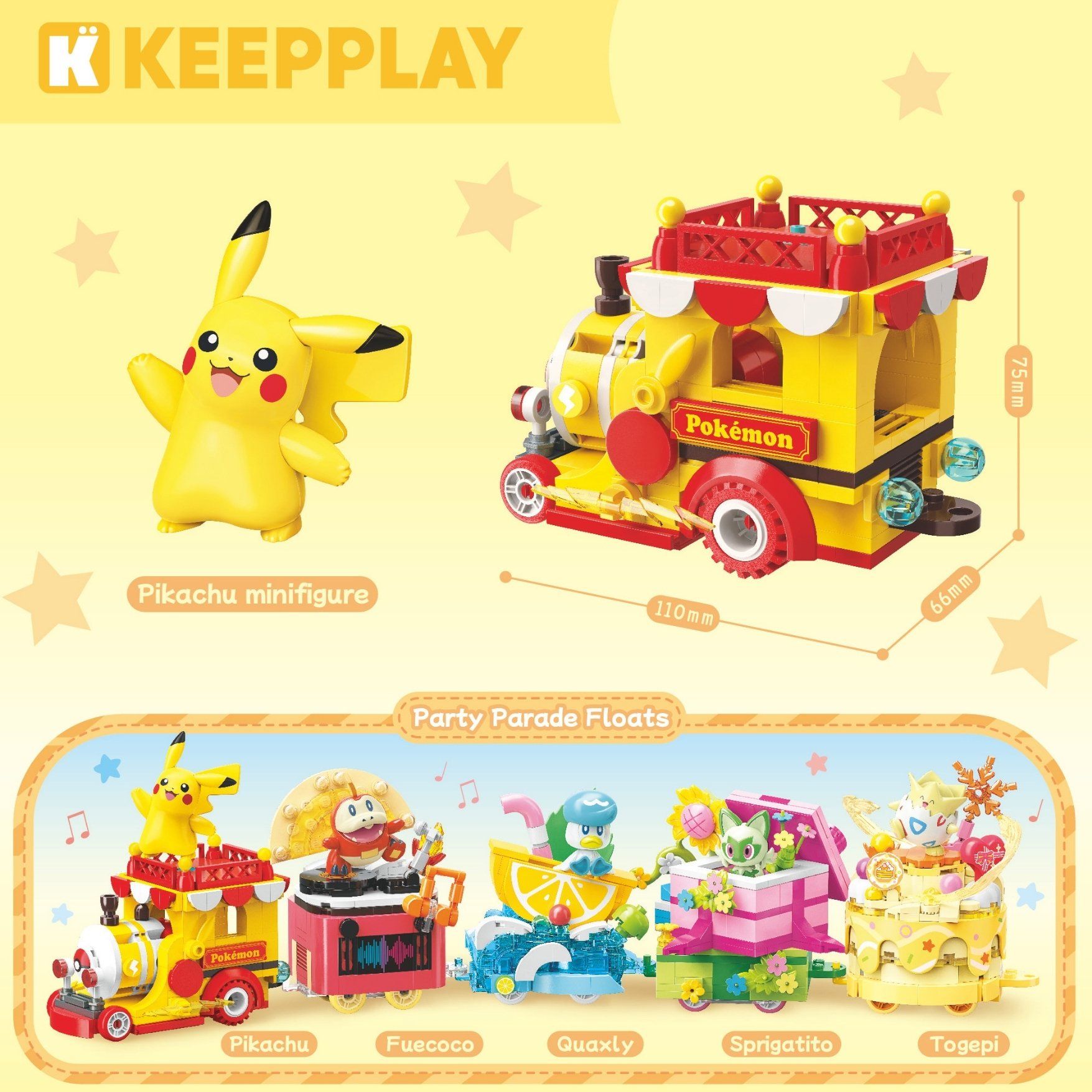  Đồ Chơi Lắp Ráp KEEPPLAY Pokemon Party Parade Floats Pikachu K20261 - Simba Toys Vietnam 