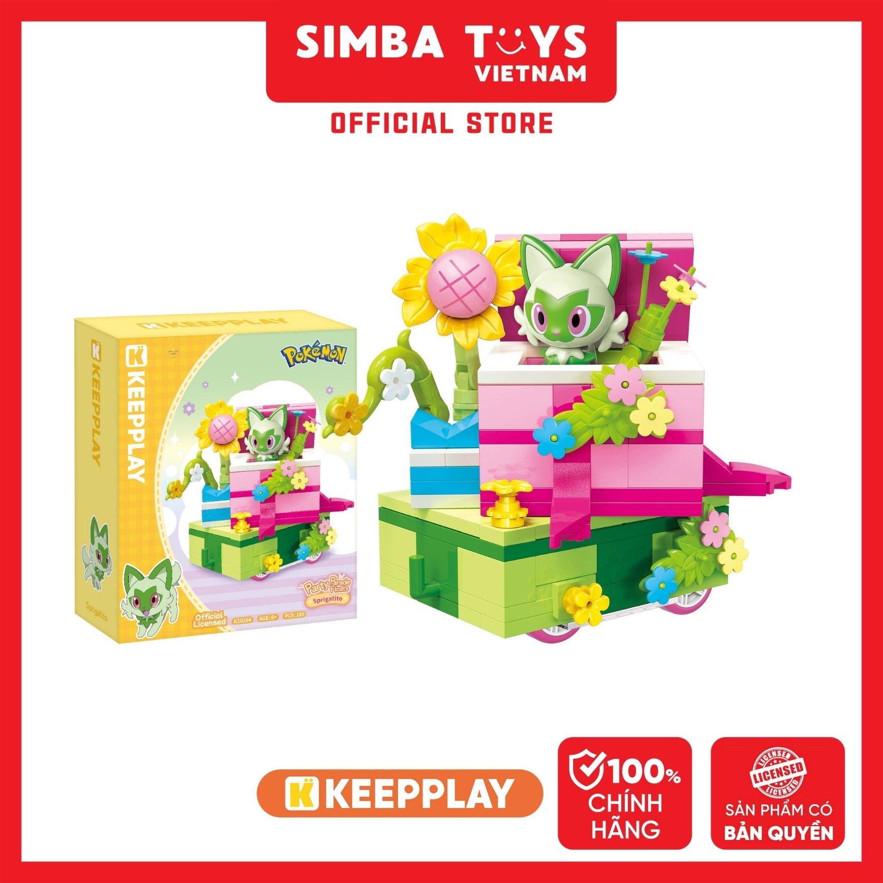  Đồ Chơi Lắp Ráp KEEPPLAY Pokemon Party Parade Floats Sprigatito K20264 - Simba Toys Vietnam 