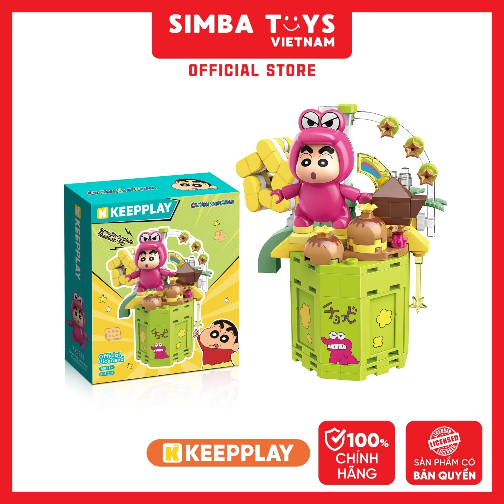  Đồ Chơi Lắp Ráp KEEPPLAY Shinchan Crocodile Mountain Chocolate Chip K20623 - Simba Toys Vietnam 