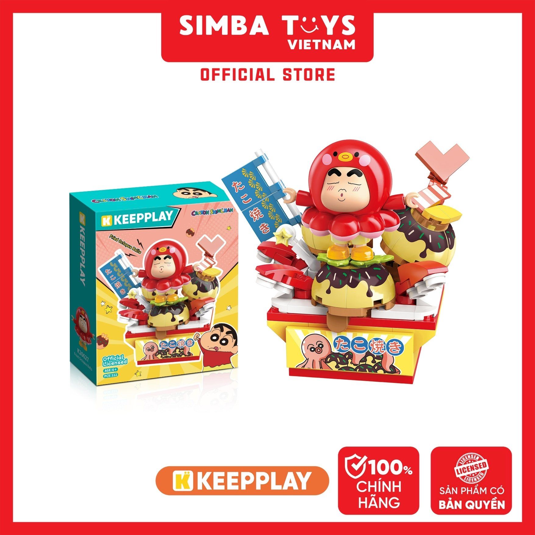  Đồ Chơi Lắp Ráp KEEPPLAY Shinchan Fried Octopus Balls K20627 - Simba Toys Vietnam 