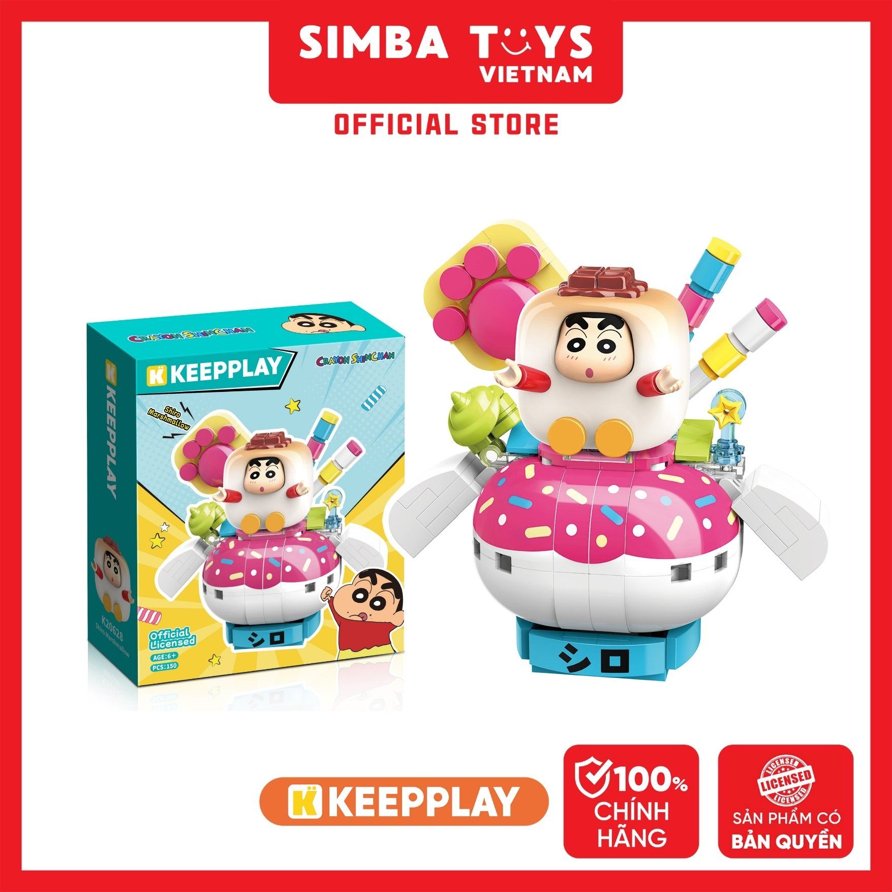  Đồ Chơi Lắp Ráp KEEPPLAY Shinchan Shiro Marshmallow K20628 - Simba Toys Vietnam 