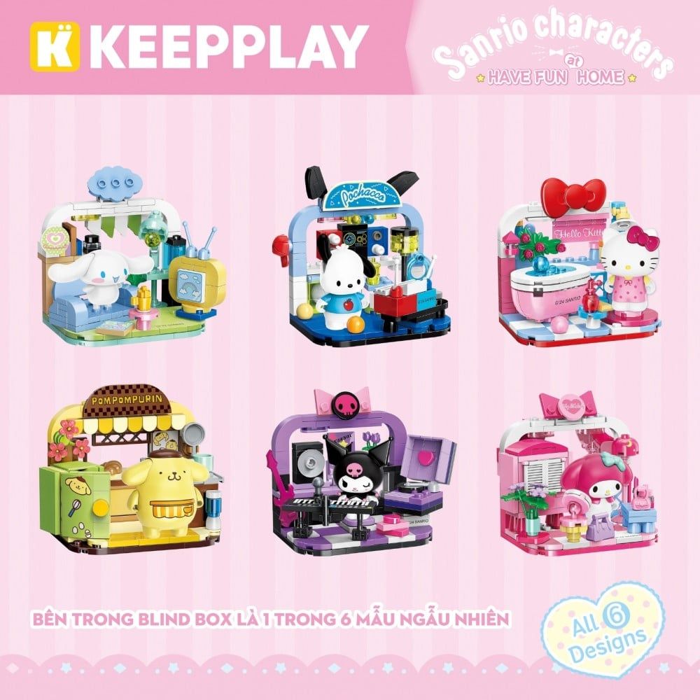  [BLINDBOX] Đồ Chơi Lắp Ráp Hộp Mù KEEPPLAY Sanrio Have Fun At Home Blind Box K20849 - Simba Toys Vietnam 