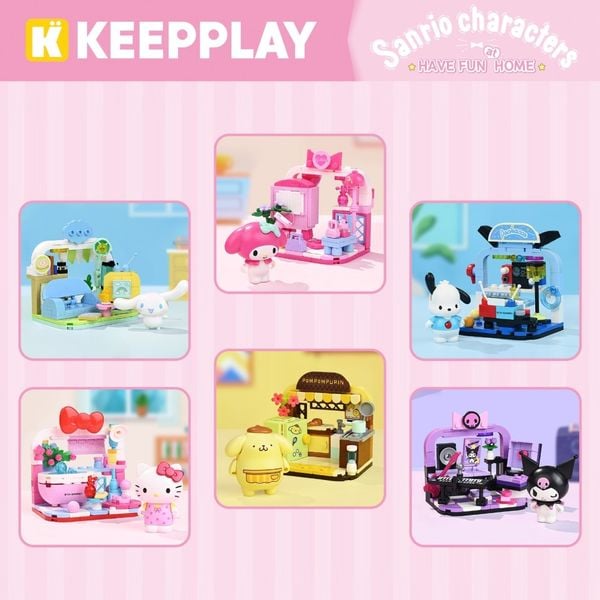  [BLINDBOX] Đồ Chơi Lắp Ráp Hộp Mù KEEPPLAY Sanrio Have Fun At Home Blind Box K20849 - Simba Toys Vietnam 
