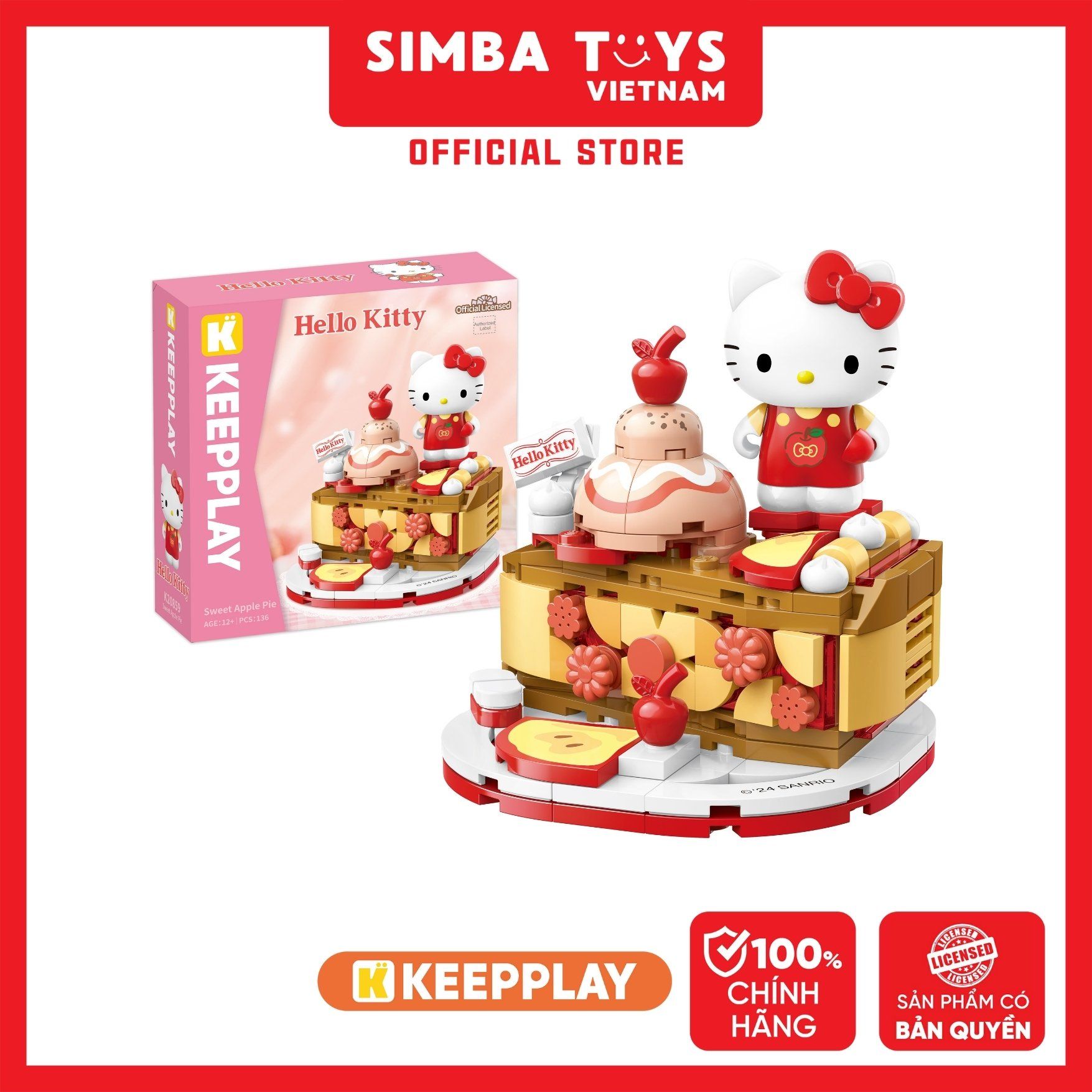  Đồ Chơi Lắp Ráp KEEPPLAY Sanrio Hello Kitty Sweet Apple Pie K20859 - Simba Toys Vietnam 