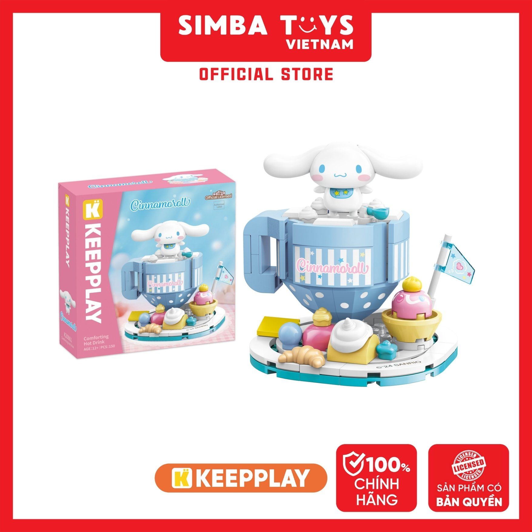  Đồ Chơi Lắp Ráp KEEPPLAY Sanrio Cinnamoroll Comforting Hot Drink K20861 - Simba Toys Vietnam 