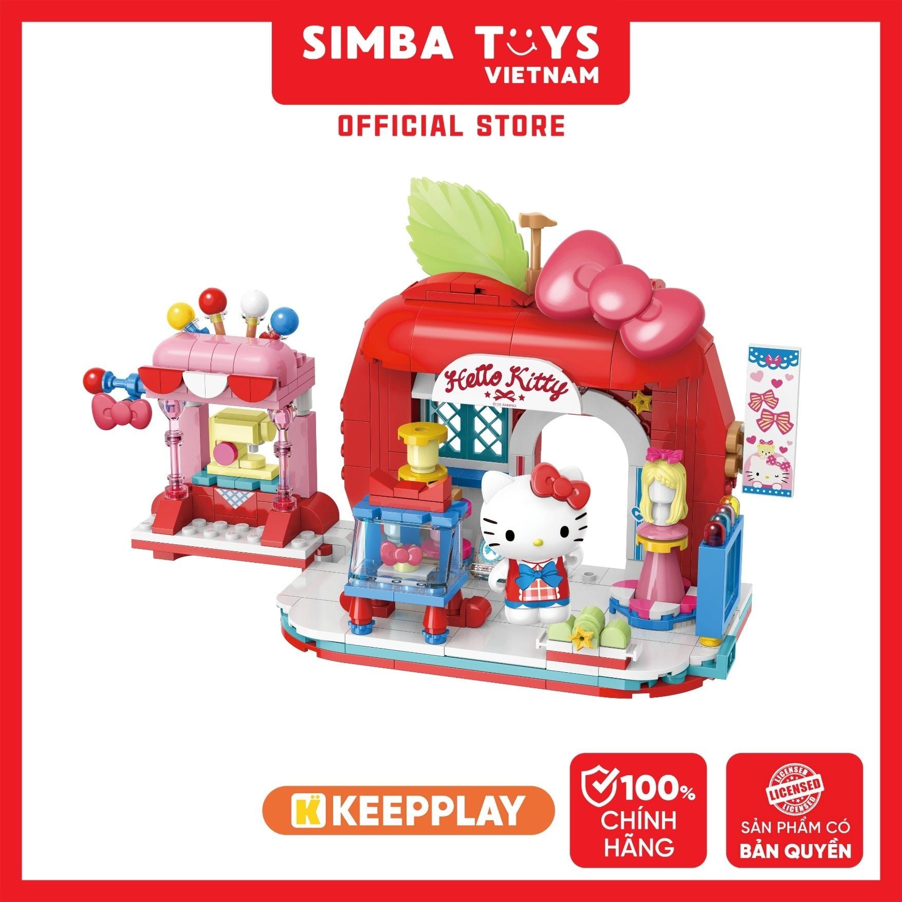  Đồ Chơi Lắp Ráp KEEPPLAY Sanrio Hello Kitty Bow DIY Studio K20890 - Simba Toys Vietnam 